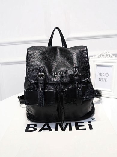 Black PU Casual & Shopping Metal Handbags #Milly03160145