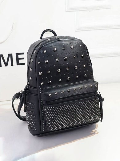 Black PU Casual & Shopping Rivet Handbags #Milly03160146