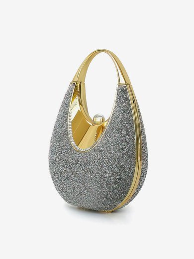Light gray Sparkling Glitter Wedding Imitation Pearl Handbags #Milly03160199