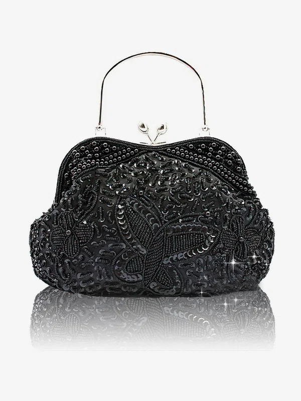 Black Silk Wedding Crystal/ Rhinestone Handbags #Milly03160206