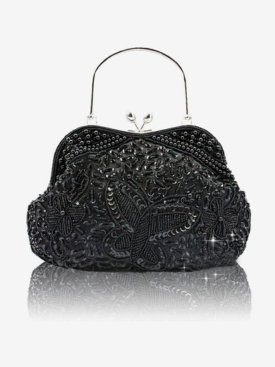 Black Silk Wedding Crystal/ Rhinestone Handbags #Milly03160206