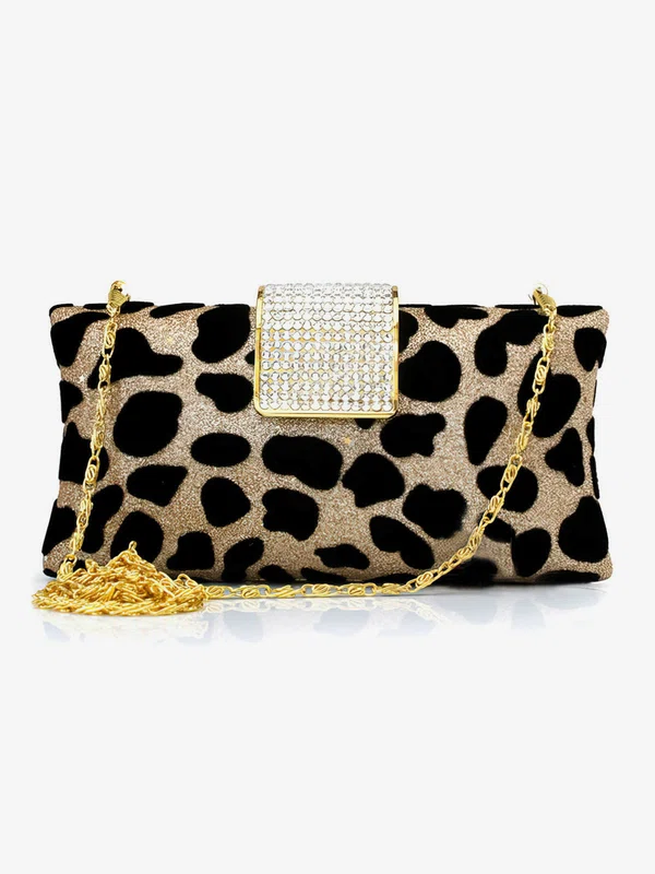 Leopard Silk Wedding Crystal/ Rhinestone Handbags #Milly03160209