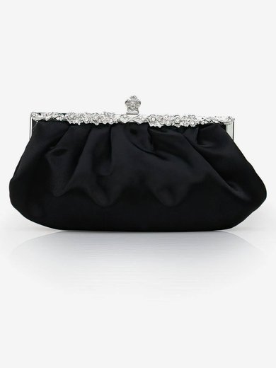 Black Silk Wedding Crystal/ Rhinestone Handbags #Milly03160215