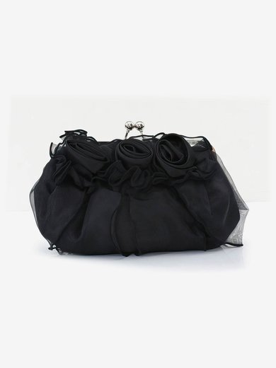 Black Silk Wedding Flower Handbags #Milly03160216
