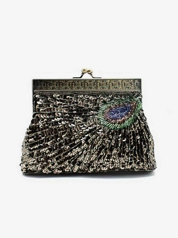 Silver Sequin Wedding Beading Handbags #Milly03160218