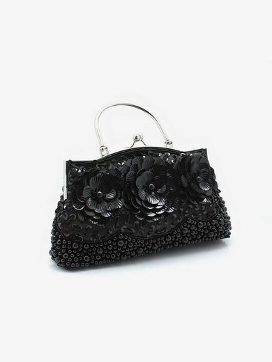 Black Silk Wedding Flower Handbags #Milly03160221