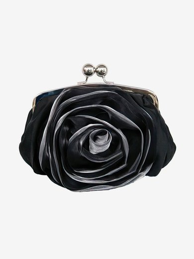 Black Silk Wedding Flower Handbags #Milly03160224