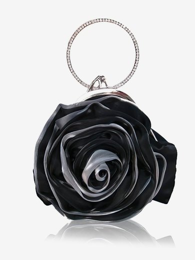 Black Silk Wedding Flower Handbags #Milly03160226