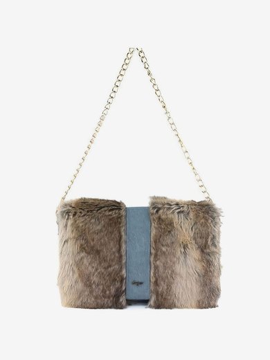 Brown Feather/Fur Wedding Feather/Fur Handbags #Milly03160229