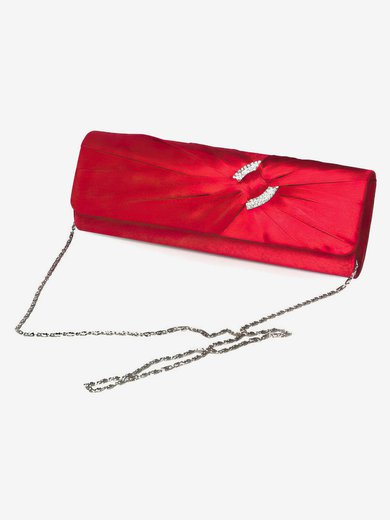 Red Silk Wedding Crystal/ Rhinestone Handbags #Milly03160263
