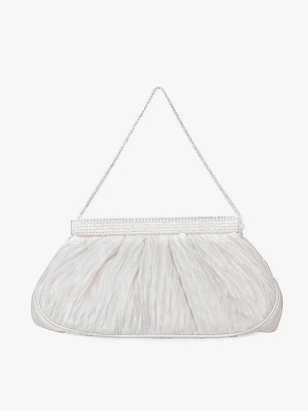 White Silk Wedding Metal Handbags #Milly03160275