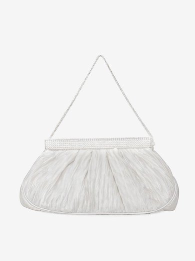 White Silk Wedding Metal Handbags #Milly03160275