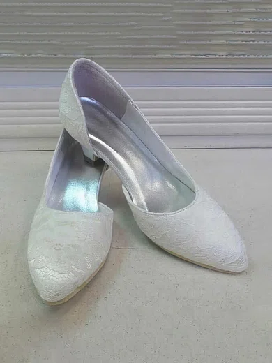 Women's Lace   Low Heel Pumps Closed Toe #Milly03030083
