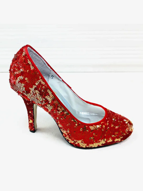 Women's Sparkling Glitter with Sequin Stiletto Heel Pumps Closed Toe #Milly03030094
