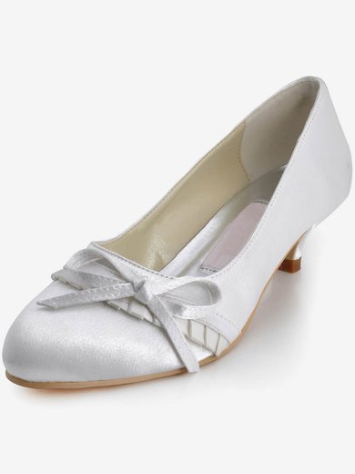 Women's Satin with Bowknot Low Heel Closed Toe #Milly03030109