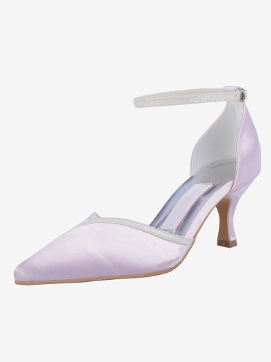 Women's Satin with Buckle Sparkling Glitter Kitten Heel Pumps Closed Toe #Milly03030121