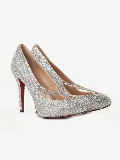 Women's Multi-color Suede Pumps/Closed Toe with Crystal #Milly03030207