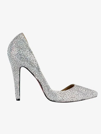 Women's Multi-color Suede Closed Toe/Pumps with Crystal Heel/Crystal #Milly03030214