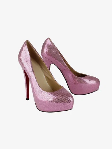 Women's Fuchsia Sparkling Glitter Platform/Pumps with Sparkling Glitter #Milly03030217
