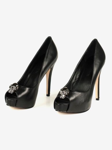 Women's Black Suede Pumps with Rhinestone #Milly03030261