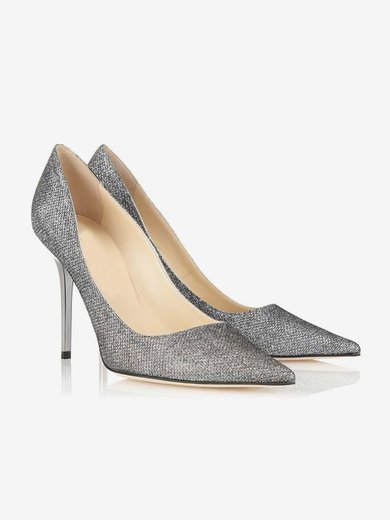 Women's Gray Sparkling Glitter Closed Toe #Milly03030299