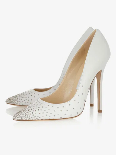 Women's White Velvet Closed Toe with Rivet #Milly03030305
