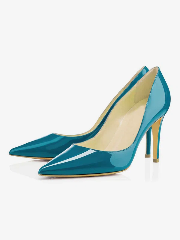 Women's Blue Patent Leather Pumps #Milly03030321