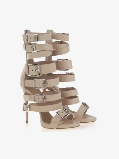 Women's Camel Suede Pumps with Buckle/Zipper #Milly03030328
