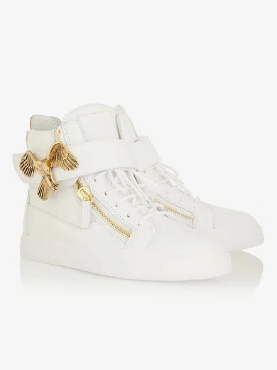 Women's White Real Leather Closed Toe with Zipper #Milly03030353