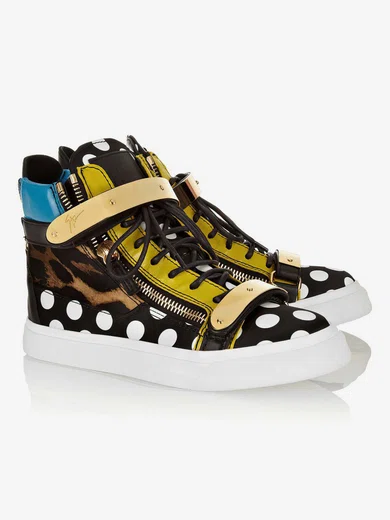 Women's Leopard Real Leather Closed Toe with Zipper/Lace-up/Velcro #Milly03030354