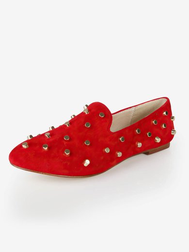 Women's Red Suede Closed Toe with Rivet #Milly03030372