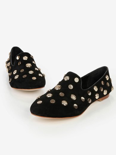 Women's Black Suede Closed Toe with Rivet #Milly03030387