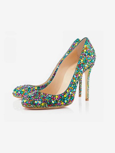Women's  Real Leather Pumps with Crystal Heel/Crystal #Milly03030401