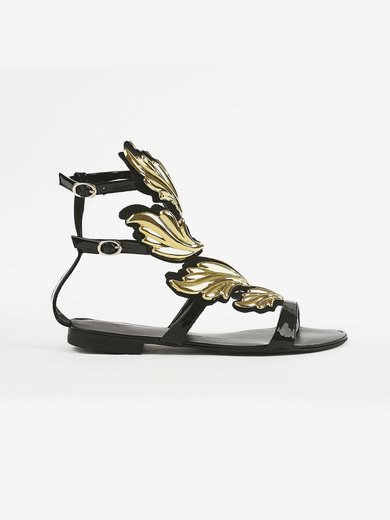 Women's Black Suede Sandals with Buckle #Milly03030430