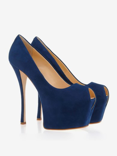 Women's Blue Suede Pumps #Milly03030435