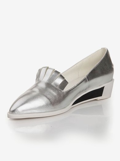 Women's Silver Real Leather Closed Toe #Milly03030452