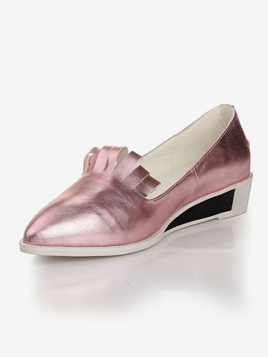 Women's Pink Real Leather Closed Toe #Milly03030455