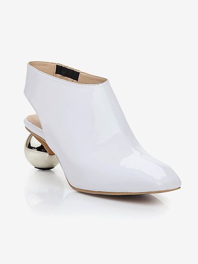 Women's White Patent Leather Closed Toe #Milly03030469
