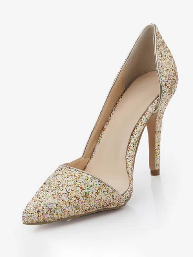 Women's  Patent Leather Closed Toe with Sparkling Glitter #Milly03030475