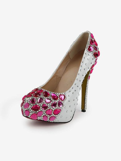 Women's  Patent Leather Pumps with Rhinestone/Crystal/Crystal Heel #Milly03030497