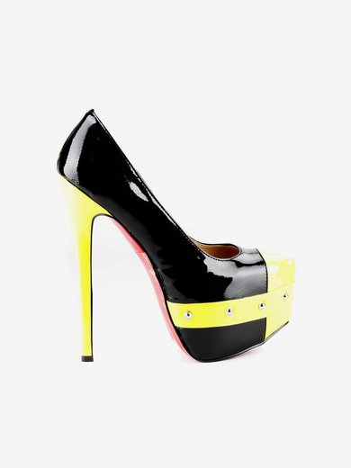 Women's  Patent Leather Pumps with Rivet #Milly03030513