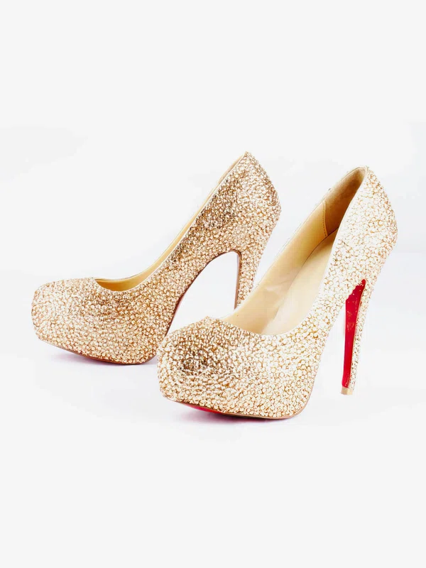 Women's  Sparkling Glitter Pumps with Crystal/Crystal Heel #Milly03030516