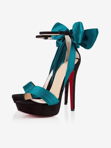 Women's Multi-color Satin Pumps with Bowknot #Milly03030528