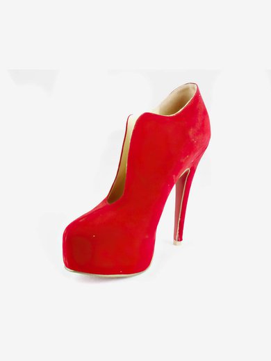 Women's Red Suede Pumps with Split Joint #Milly03030529