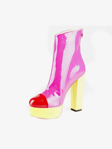 Women's Multi-color Patent Leather Pumps with Zipper/Split Joint #Milly03030531