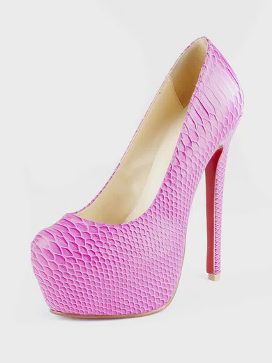 Women's Pink Patent Leather Pumps with Others #Milly03030532