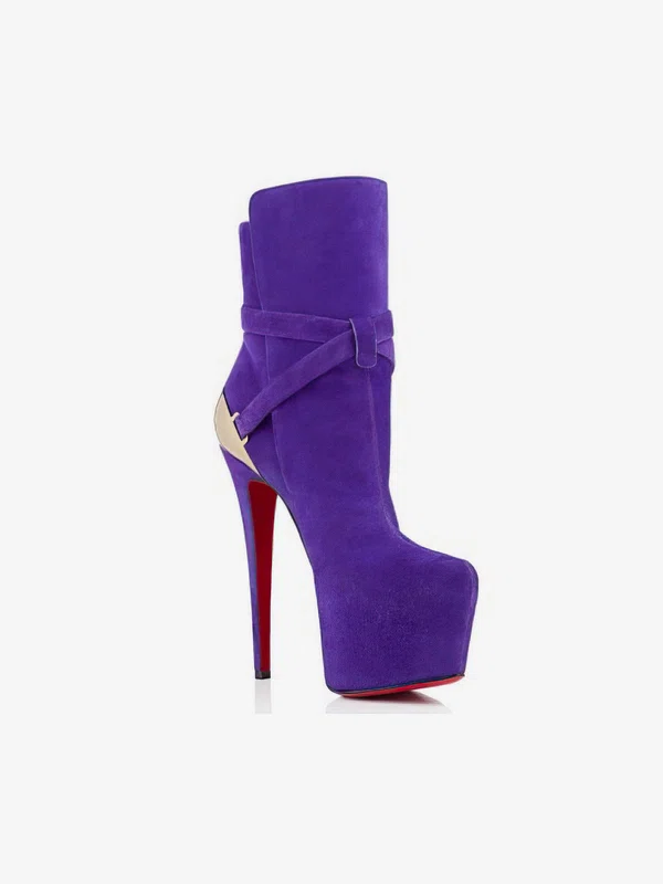Women's Lilac Suede Pumps with Buckle #Milly03030538
