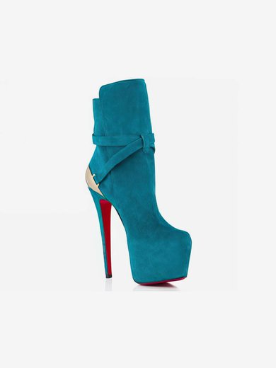Women's Turquoise Suede Pumps with Buckle #Milly03030539