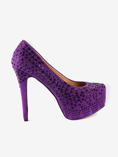 Women's Lilac Suede Pumps with Rivet #Milly03030542
