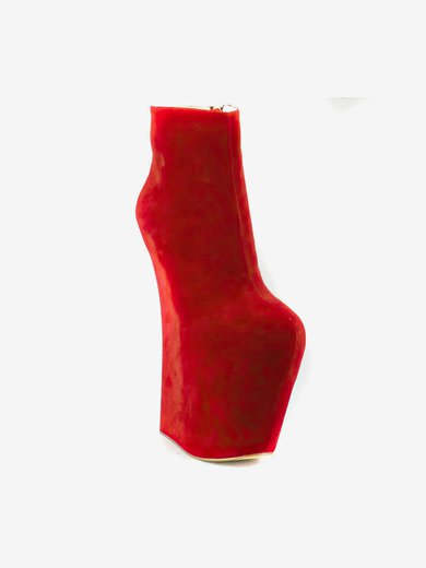 Women's Red Velvet Platform with Zipper #Milly03030545